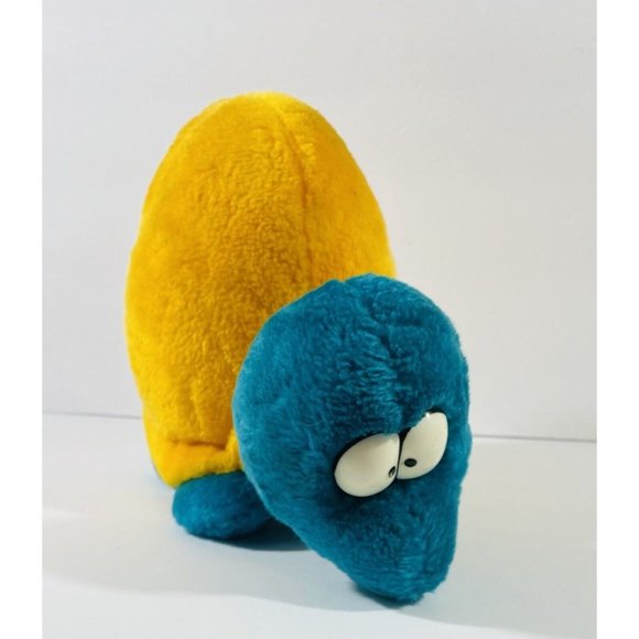 Vintage 24K Animal Crackers Cartoon Turtle Teal Yellow Plush Stuffed Animal 1994 - Picture 8 of 16